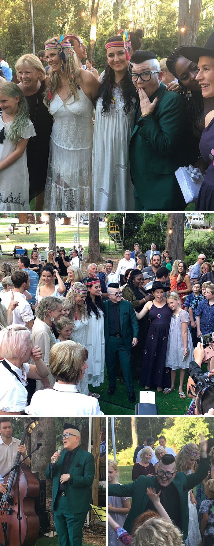 The Orange Is The New Black Star Crashed A Wedding While In Australia With Two Of Her Oitnb Co-Stars: Yael Stone (Lorna Morello) And Danielle Brooks (Taystee)