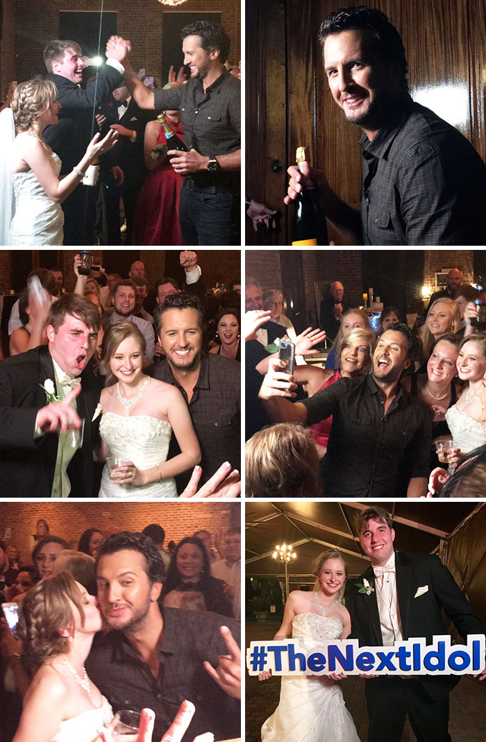Couldn’t Let Luke Bryan Leave Georgia Without Crashing A Party! Good Thing There Was A Wedding Next Door To Our Savannah Auditions. Congrats McKenna And Austin