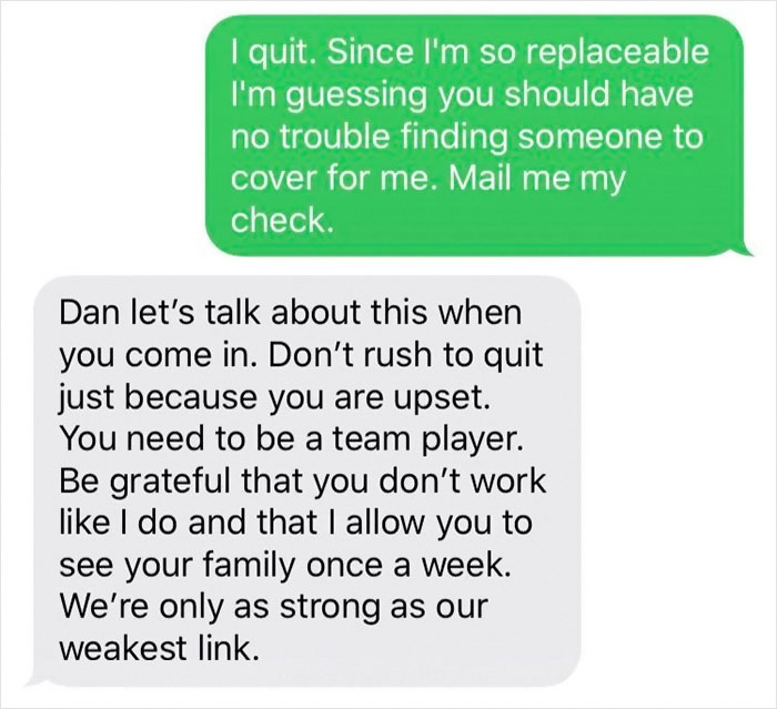 “You Are Replaceable”: Boss Eats Their Own Words When An Employee Takes Them At Their Word “You Are Replaceable”: Boss Eats Their Own Words When An Employee Takes Them At Their Word