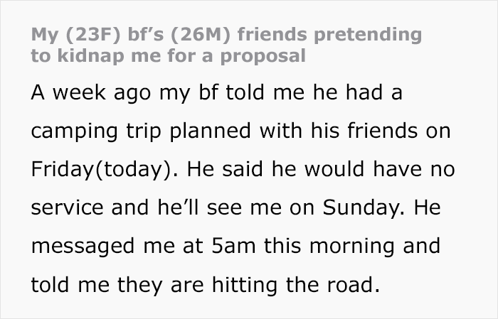 Woman Gets "Pretend" Kidnapped As A Proposal Surprise, Has A Mental Breakdown Woman Gets "Pretend" Kidnapped As A Proposal Surprise, Has A Mental Breakdown