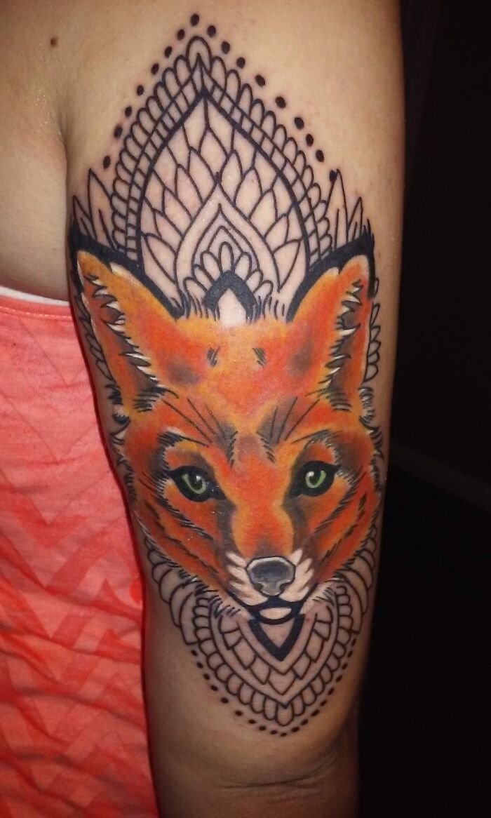 Fox Done By Joey Wallace At Karmic Tattoo In Mcdonough, Ga