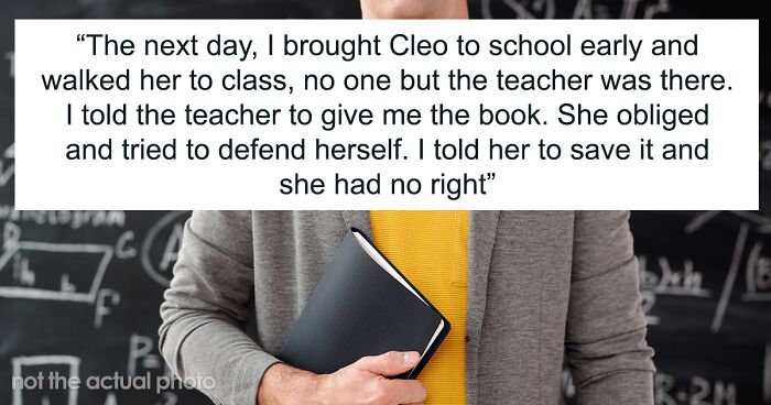 Father Supports His Daughter After The Teacher Took Away Her Book For Reading At Recess, Gets Called A Jerk