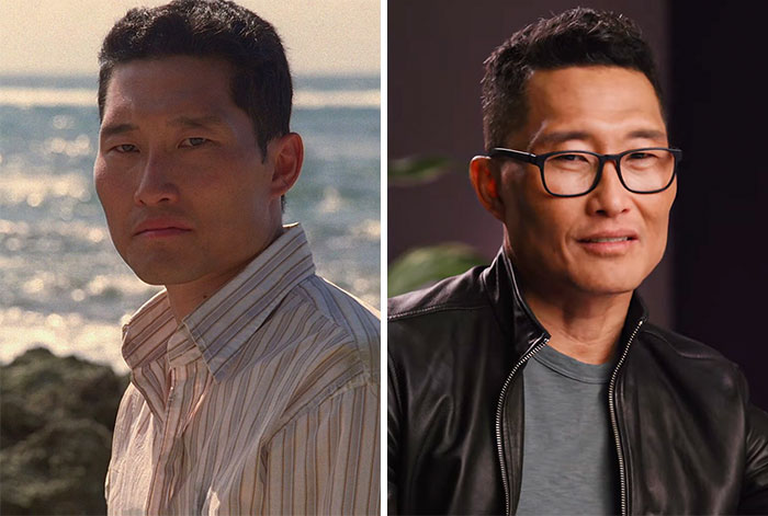 Side-by-side photos of a male celebrity showcasing timeless looks, highlighting celebrities that seemingly never age.