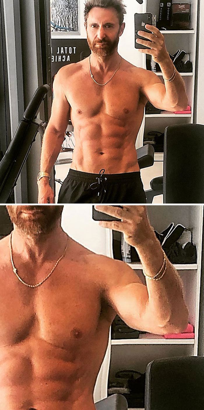 David Guetta Shows Off His Abs In His Shared Instagram Photo, But The Parts Of The Background Look A Bit Wonky