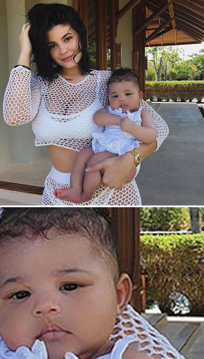 Kylie Jenner Was Accused Of Photoshopping Her Then-3-Month-Old Daughter's Skin And Ear