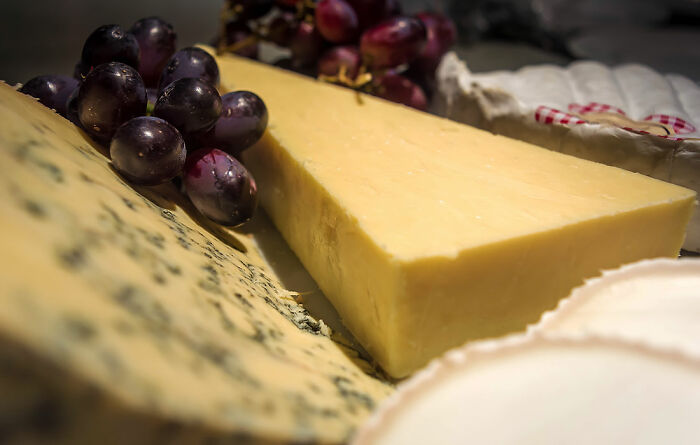 cheese near the grape