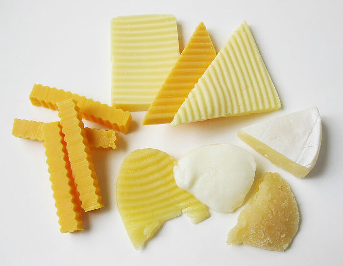 different slices of cheese