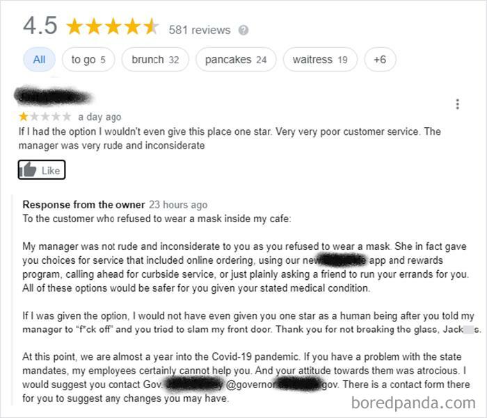Owner Calls Out Customer Over Poor Review