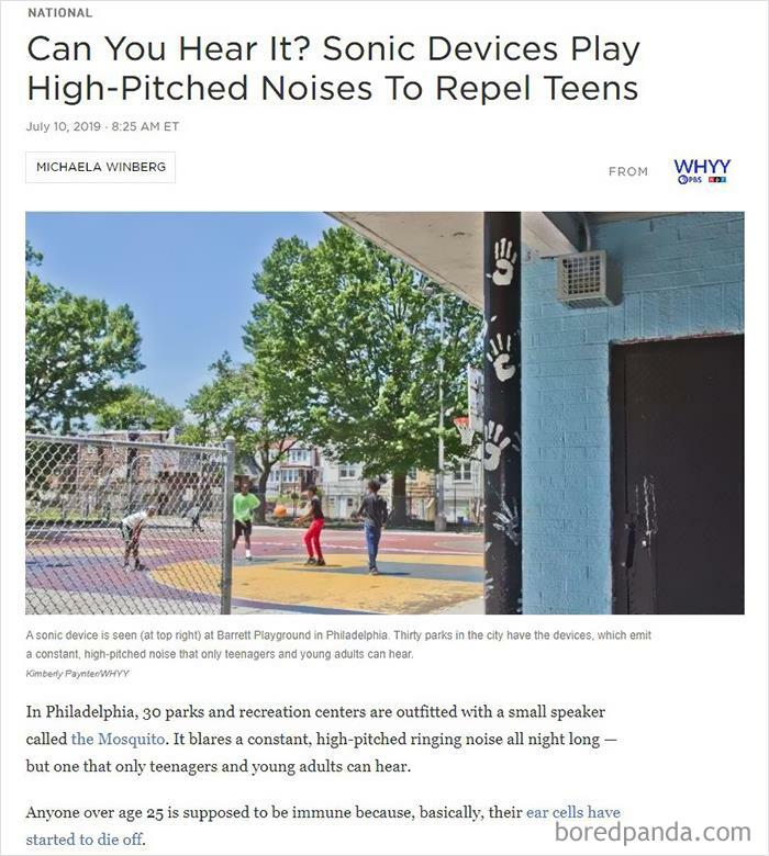 Repelling Teenagers From Public Parks Using Sonic Weapons