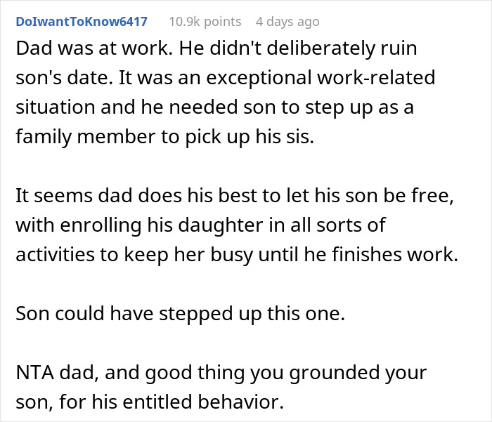 Teen Gets Mad At His Dad For Interrupting His Date To Ask Him To Pick Up His Little Sister, Says He "Failed As A Parent" Teen Gets Mad At His Dad For Interrupting His Date To Ask Him To Pick Up His Little Sister, Says He "Failed As A Parent"