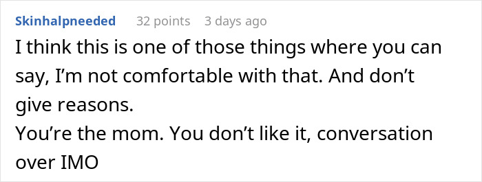 Reddit comment discussing a problem about a MIL wanting a grandkid's footprint tattoo. Reddit comment discussing a problem about a MIL wanting a grandkid's footprint tattoo.