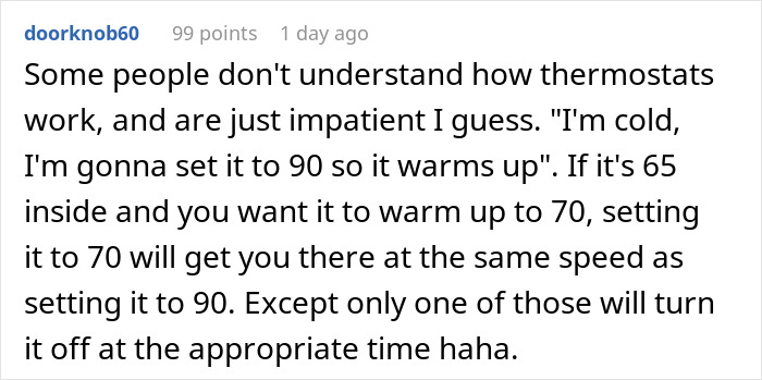 Person Is Sick And Tired Of Roommates Setting The Thermostat To Extreme Temperatures, Decides To Teach Them A Lesson Person Is Sick And Tired Of Roommates Setting The Thermostat To Extreme Temperatures, Decides To Teach Them A Lesson