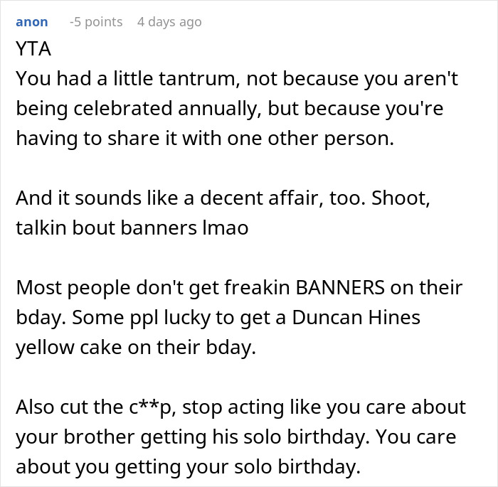 Teen Is Fed Up With Having To Celebrate Her Birthday With Her Little Brother, Infuriates Parents By Sabotaging It This Year Teen Is Fed Up With Having To Celebrate Her Birthday With Her Little Brother, Infuriates Parents By Sabotaging It This Year