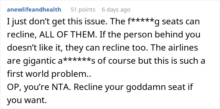 “She Reiterated That I Was Entitled To Recline My Seat”: Guy Asks For Flight Attendant’s Backup After Being Criticized By The Passenger Behind Him “She Reiterated That I Was Entitled To Recline My Seat”: Guy Asks For Flight Attendant’s Backup After Being Criticized By The Passenger Behind Him