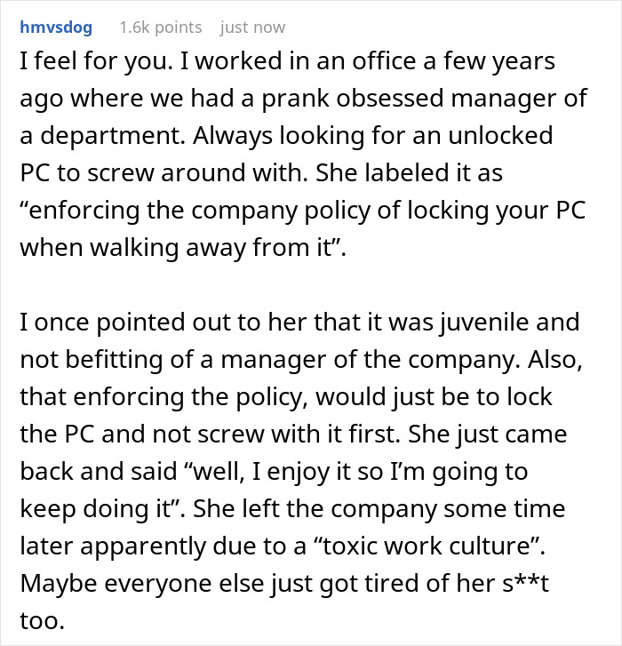 Woman Praised For Standing Up To Obnoxious Office Prankster Making Her “Lose Her Sanity” With All The Pranking