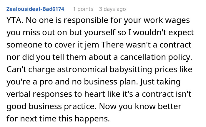 "The Price For Those 3 Days Was Going To Be $840": Babysitter Asks Parents To Still Pay Her For Her Service When They Cancel Last Minute "The Price For Those 3 Days Was Going To Be $840": Babysitter Asks Parents To Still Pay Her For Her Service When They Cancel Last Minute
