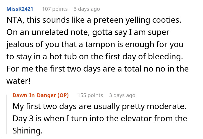 Man Disgusted With SIL's Period Bans Her From Using Hot Tub, Demands $100 For The Sheets She 'Ruined'