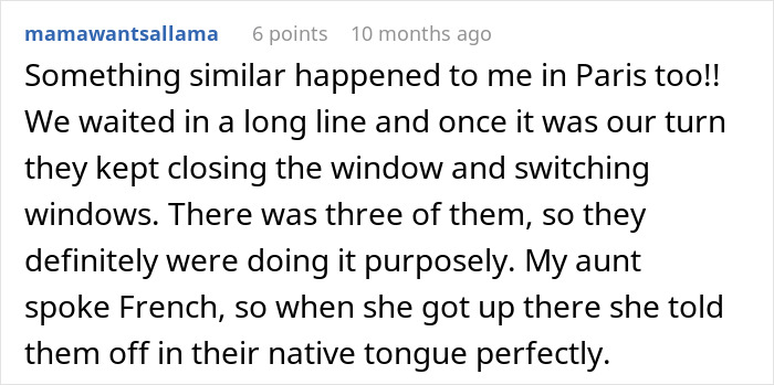“She Told Her In Perfect English That She Didn’t Speak English”: French Worker Refuses To Serve An American, Regrets It When She Comes Back With Her French Husband “She Told Her In Perfect English That She Didn’t Speak English”: French Worker Refuses To Serve An American, Regrets It When She Comes Back With Her French Husband
