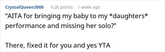 “This Has Caused Drama I Was Not Expecting”: Mom Misses Daughter’s School Performance Because Of Baby, Doesn’t Get Why She’s A Jerk