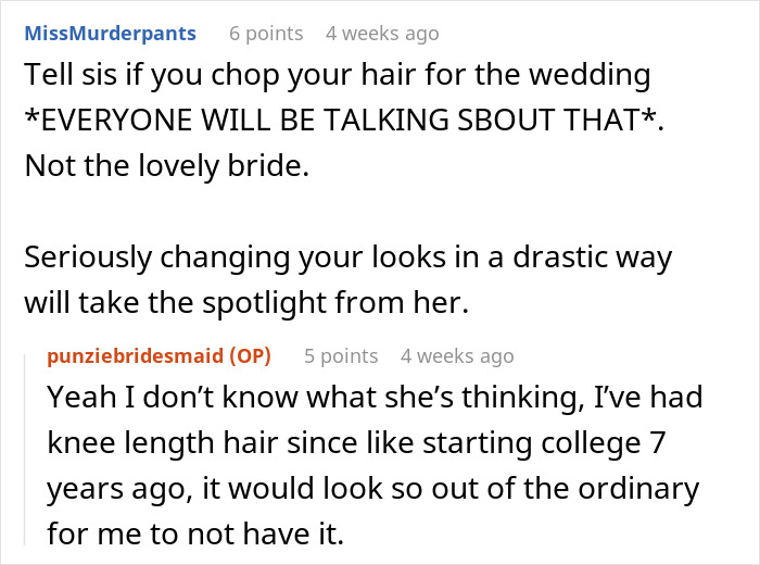 Woman Wants To Drop Out As Bridesmaid At Sister's Wedding After Her Ridiculous Hairstyle Request