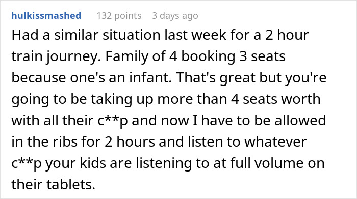 Mom Books Just 2 Train Seats For Herself And Her 3 Kids, Expecting Others To Give Up Theirs, Gets Called Out Online Mom Books Just 2 Train Seats For Herself And Her 3 Kids, Expecting Others To Give Up Theirs, Gets Called Out Online