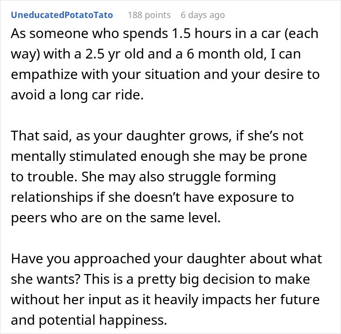 Mom Refuses To Drive Her Gifted Daughter To College-Level School, Ignores Every Option To Make It Possible Mom Refuses To Drive Her Gifted Daughter To College-Level School, Ignores Every Option To Make It Possible