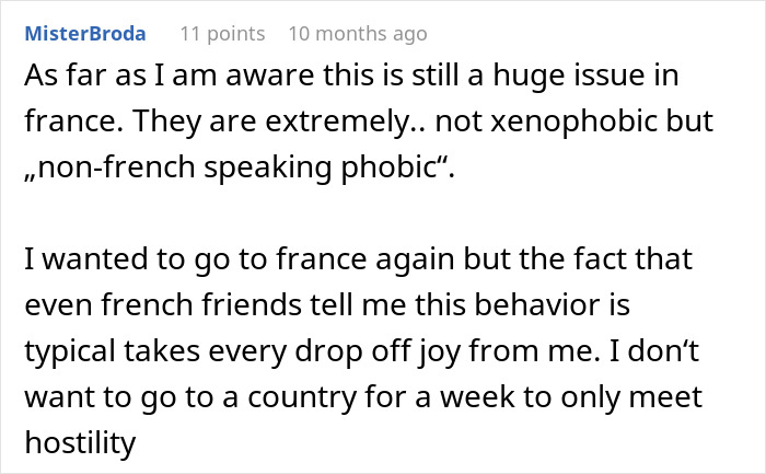 “She Told Her In Perfect English That She Didn’t Speak English”: French Worker Refuses To Serve An American, Regrets It When She Comes Back With Her French Husband “She Told Her In Perfect English That She Didn’t Speak English”: French Worker Refuses To Serve An American, Regrets It When She Comes Back With Her French Husband