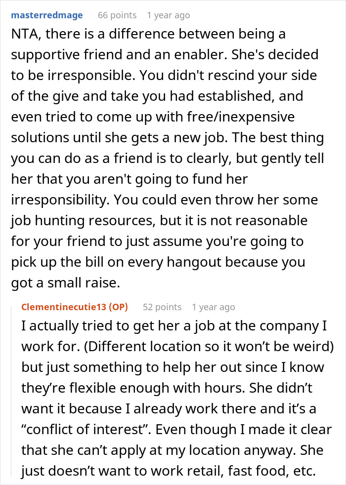 Friend Asks Woman To Pay For Everything When They Go Out Since She Lost Her Job, Gets “Not Happening” Reply Friend Asks Woman To Pay For Everything When They Go Out Since She Lost Her Job, Gets “Not Happening” Reply