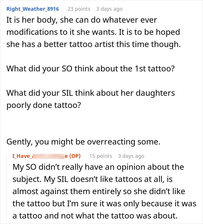 Forum discussion about MIL wanting a tattoo of grandkid's footprint, featuring differing viewpoints. Forum discussion about MIL wanting a tattoo of grandkid's footprint, featuring differing viewpoints.