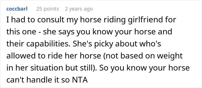 Horse Owner Doesn’t Let Her Overweight Friend Ride One Of The Animals, Gets Accused Of Body-Shaming Her