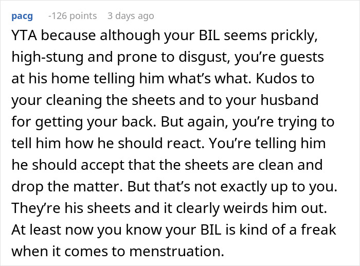 Man Disgusted With SIL's Period Bans Her From Using Hot Tub, Demands $100 For The Sheets She 'Ruined'