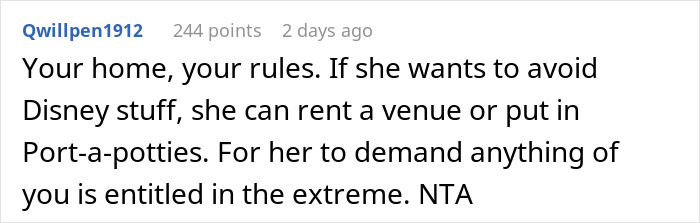 'Disney Adult' Refuses To Meet Sister's 'Ridiculous' Demand For The Wedding She's Throwing At Her House For Free