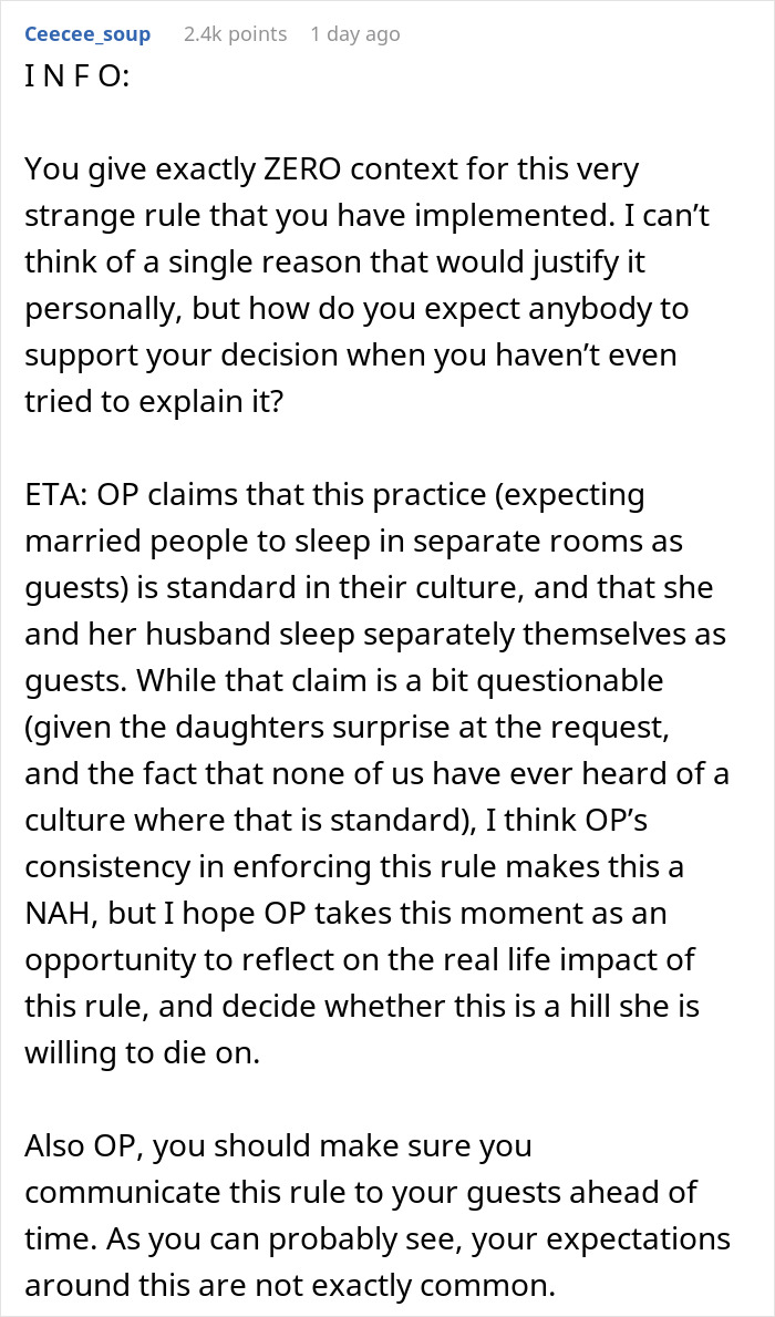 Woman Wonders If She Is A Jerk For Making Her Daughter Sleep Separately From Her Wife Woman Wonders If She Is A Jerk For Making Her Daughter Sleep Separately From Her Wife