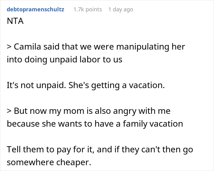 “AITA For Not Paying For My Sister's Vacation Because She Won't Agree To Babysit?” “AITA For Not Paying For My Sister's Vacation Because She Won't Agree To Babysit?”