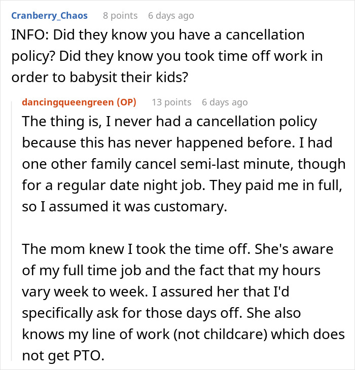"The Price For Those 3 Days Was Going To Be $840": Babysitter Asks Parents To Still Pay Her For Her Service When They Cancel Last Minute