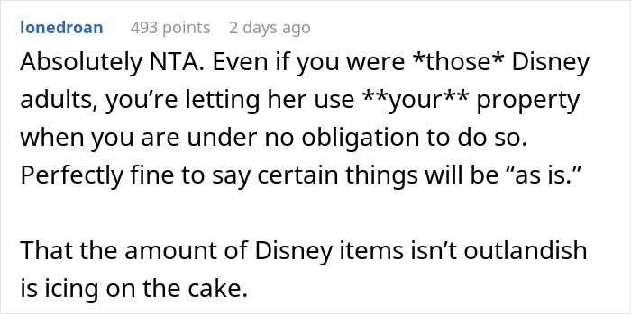 'Disney Adult' Refuses To Meet Sister's 'Ridiculous' Demand For The Wedding She's Throwing At Her House For Free