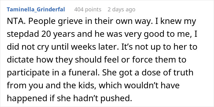 Mom Is Disgusted With Kids’ Lack Of Grief Over Their Late Stepfather, Their Real Dad Steps In To Bring Her Back To Earth