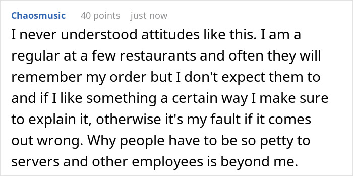 “Table For One?”: Waitress Gets Back At Diner Regular Who Always Expects To Be Welcomed With Open Arms “Table For One?”: Waitress Gets Back At Diner Regular Who Always Expects To Be Welcomed With Open Arms