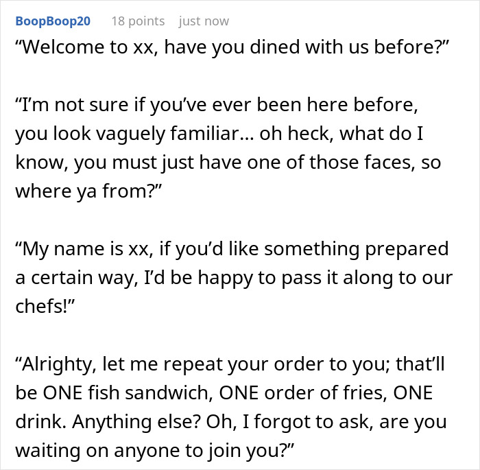 “Table For One?”: Waitress Gets Back At Diner Regular Who Always Expects To Be Welcomed With Open Arms
