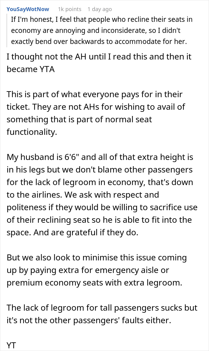 Tall Guy Doesn't Fit In Plane Seat Comfortably, Drama Ensues After Woman Tries To Recline Her Seat Tall Guy Doesn't Fit In Plane Seat Comfortably, Drama Ensues After Woman Tries To Recline Her Seat