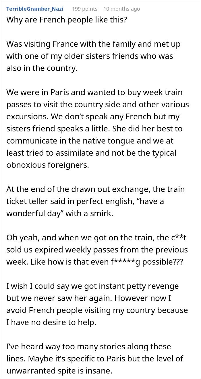 “She Told Her In Perfect English That She Didn’t Speak English”: French Worker Refuses To Serve An American, Regrets It When She Comes Back With Her French Husband “She Told Her In Perfect English That She Didn’t Speak English”: French Worker Refuses To Serve An American, Regrets It When She Comes Back With Her French Husband