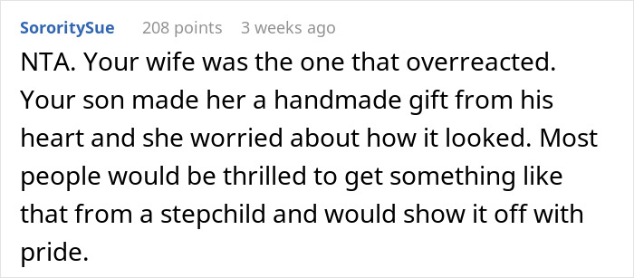 Woman Finds Her Stepson’s Self-Made Gift “Ridiculous”, Contrary To Her Husband, Who Calls Off Her Birthday Party Over It