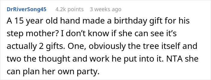 Woman Finds Her Stepson’s Self-Made Gift “Ridiculous”, Contrary To Her Husband, Who Calls Off Her Birthday Party Over It
