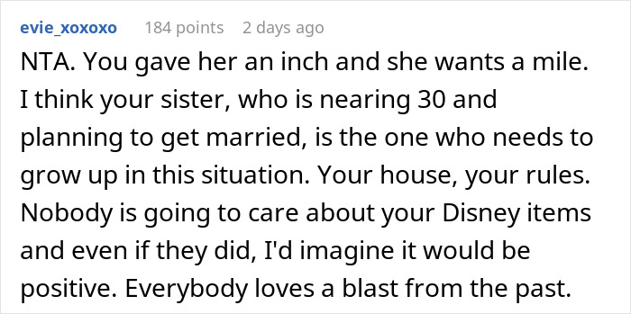 'Disney Adult' Refuses To Meet Sister's 'Ridiculous' Demand For The Wedding She's Throwing At Her House For Free