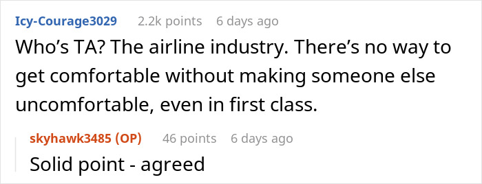 “She Reiterated That I Was Entitled To Recline My Seat”: Guy Asks For Flight Attendant’s Backup After Being Criticized By The Passenger Behind Him “She Reiterated That I Was Entitled To Recline My Seat”: Guy Asks For Flight Attendant’s Backup After Being Criticized By The Passenger Behind Him