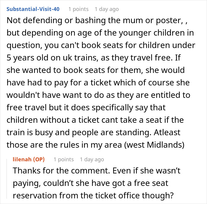 Mom Books Just 2 Train Seats For Herself And Her 3 Kids, Expecting Others To Give Up Theirs, Gets Called Out Online Mom Books Just 2 Train Seats For Herself And Her 3 Kids, Expecting Others To Give Up Theirs, Gets Called Out Online