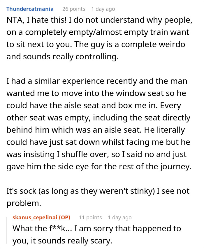 Woman On An Almost Empty Train Gets Labeled A Jerk By A Man For Refusing To Move Her Stuff So He Could Sit Next To Her For The Second Time