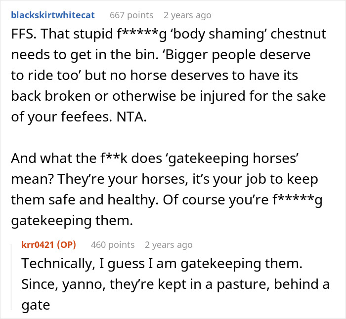Horse Owner Doesn’t Let Her Overweight Friend Ride One Of The Animals, Gets Accused Of Body-Shaming Her Horse Owner Doesn’t Let Her Overweight Friend Ride One Of The Animals, Gets Accused Of Body-Shaming Her