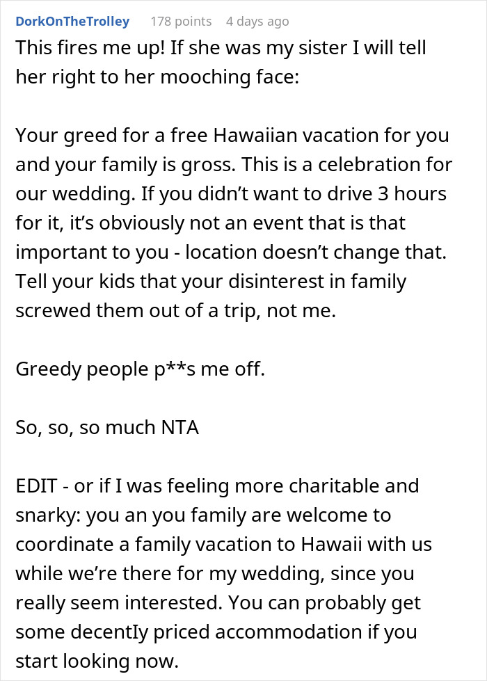“AITA For Not Reinviting My Sister And Her Family To My Wedding After We Changed It?”