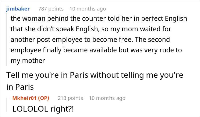 “She Told Her In Perfect English That She Didn’t Speak English”: French Worker Refuses To Serve An American, Regrets It When She Comes Back With Her French Husband “She Told Her In Perfect English That She Didn’t Speak English”: French Worker Refuses To Serve An American, Regrets It When She Comes Back With Her French Husband